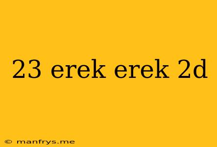 23 Erek Erek 2d
