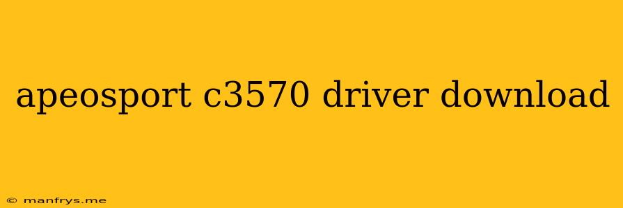Apeosport C3570 Driver Download