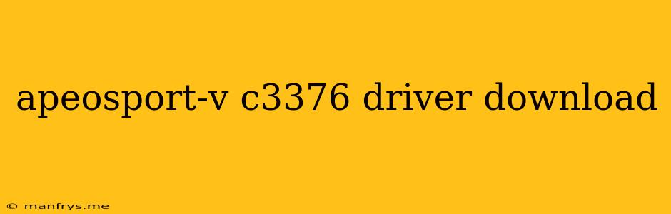 Apeosport-v C3376 Driver Download