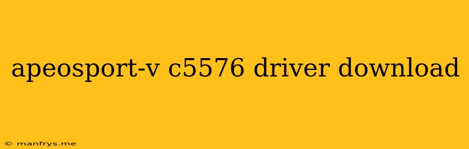 Apeosport-v C5576 Driver Download