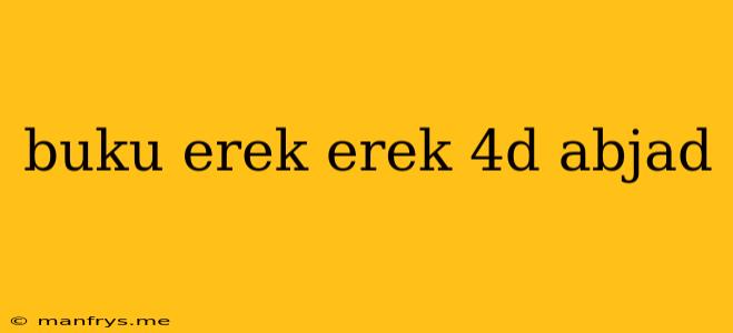 Buku Erek Erek 4d Abjad