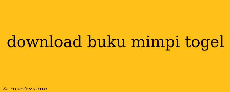 Download Buku Mimpi Togel