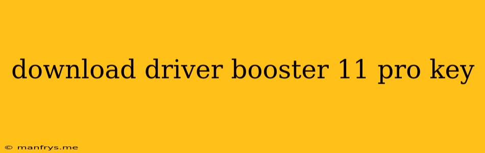 Download Driver Booster 11 Pro Key