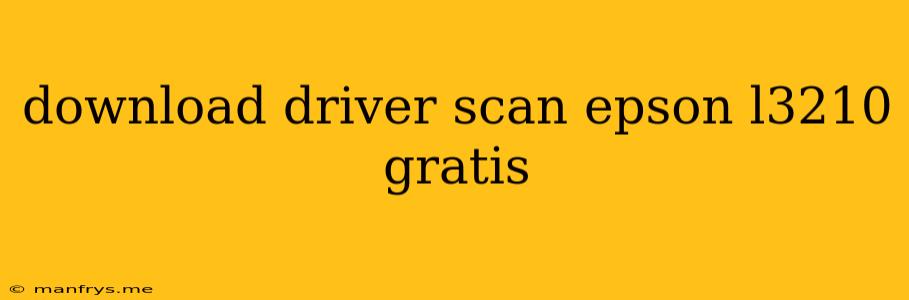 Download Driver Scan Epson L3210 Gratis