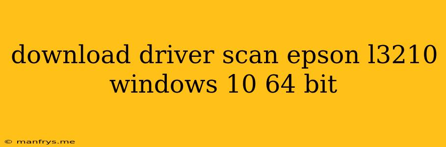 Download Driver Scan Epson L3210 Windows 10 64 Bit