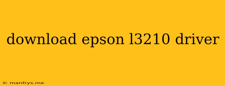 Download Epson L3210 Driver