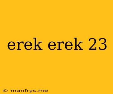 Erek Erek 23