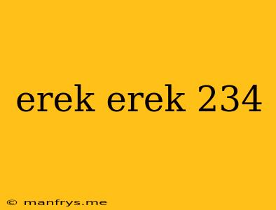 Erek Erek 234