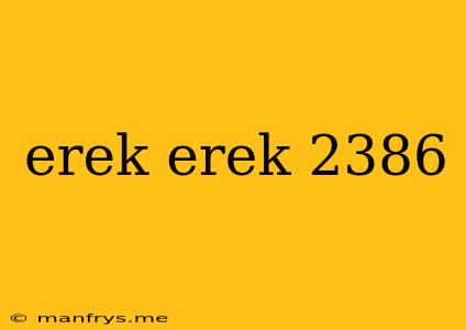 Erek Erek 2386