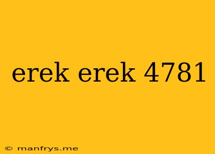 Erek Erek 4781