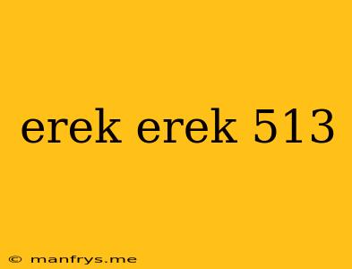 Erek Erek 513